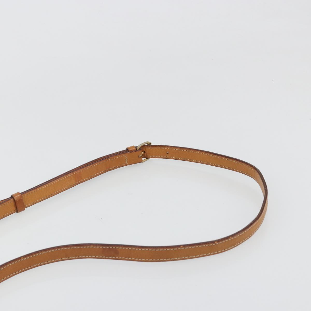 CELINE Macadam Canvas Shoulder Bag PVC Leather Brown Gold Auth 187817
