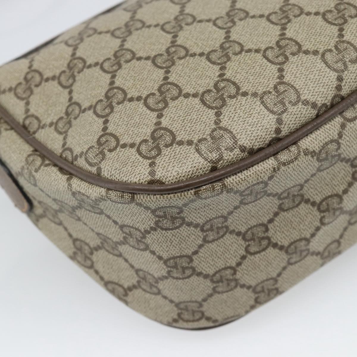 GUCCI GG Supreme Web Sherry Line Bag PVC Beige Gold 89 02 032 Auth 187818