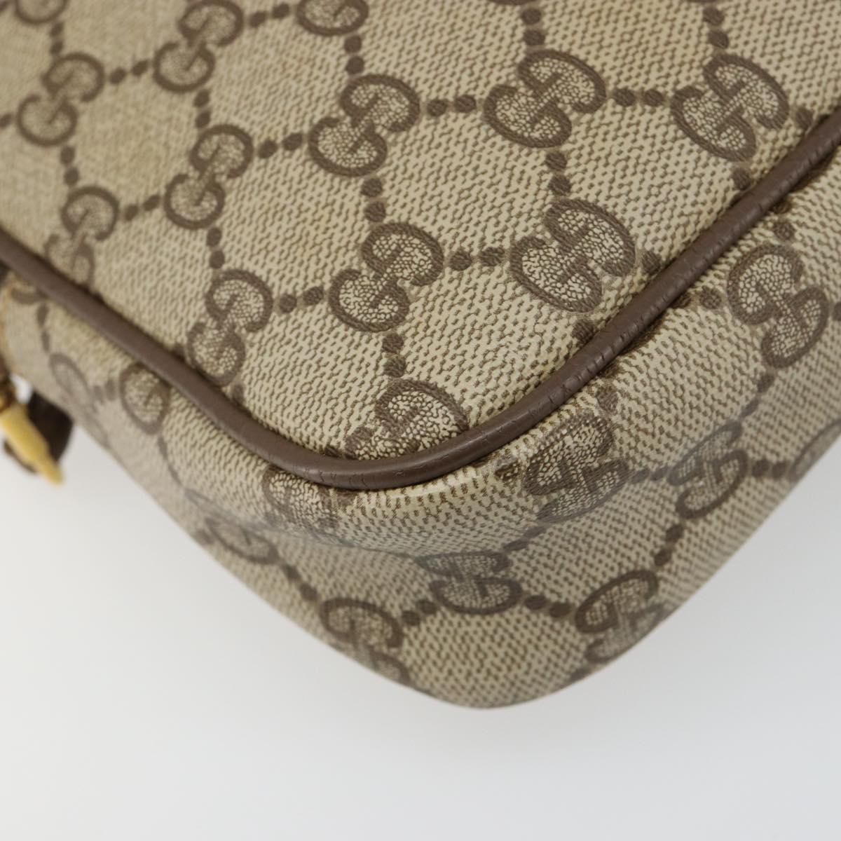 GUCCI GG Supreme Shoulder Bag PVC Beige Gold 97 02 068 Auth 187819