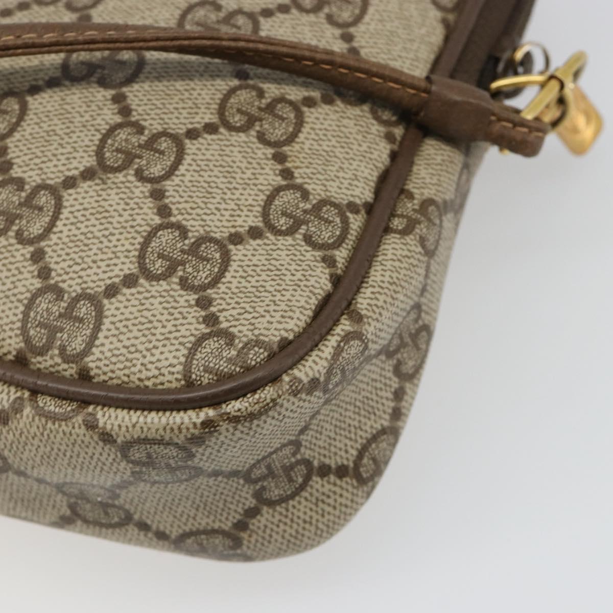GUCCI GG Supreme Shoulder Bag PVC Beige Gold 97 02 068 Auth 187819