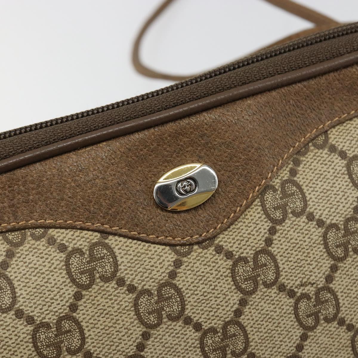 GUCCI GG Supreme Shoulder Bag PVC Beige Gold 97 02 068 Auth 187819