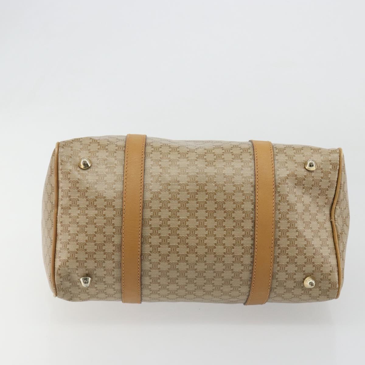 CELINE Macadam Canvas Hand Bag PVC Beige Gold Auth 187822
