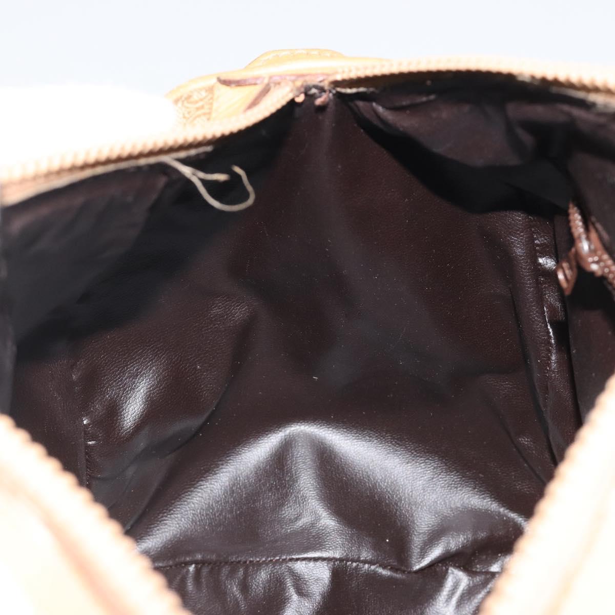 CELINE Macadam Canvas Hand Bag PVC Beige Gold Auth 187822