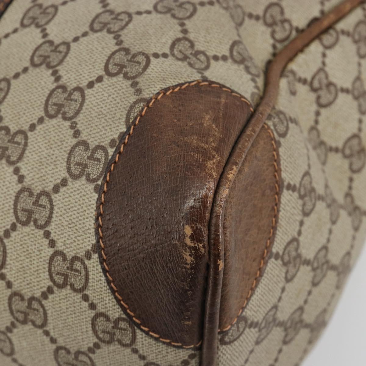 GUCCI GG Supreme Web Sherry Line Hand Bag PVC Beige Gold Auth 187823