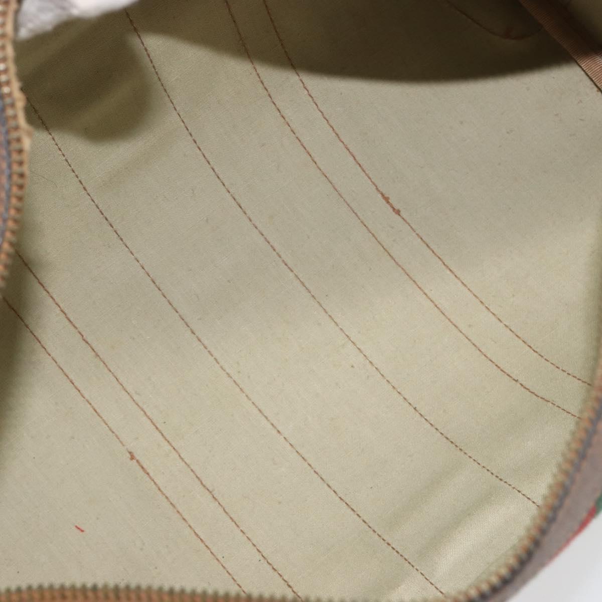 GUCCI GG Supreme Web Sherry Line Hand Bag PVC Beige Gold Auth 187823
