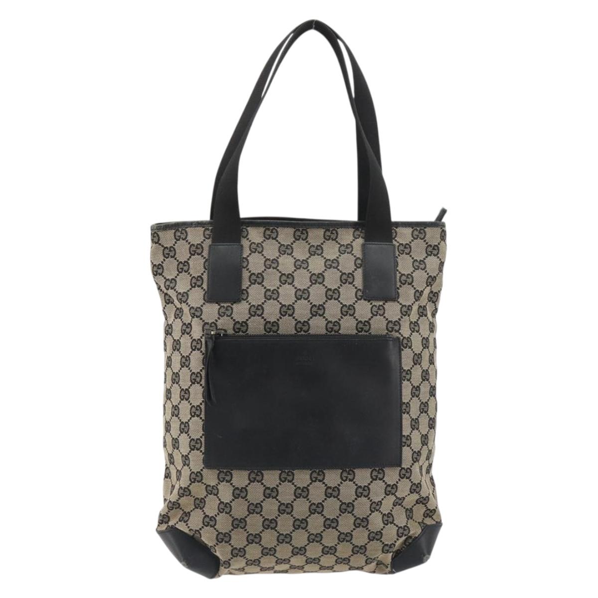 GUCCI GG Canvas Tote Bag Beige 019 0401 Auth 187824