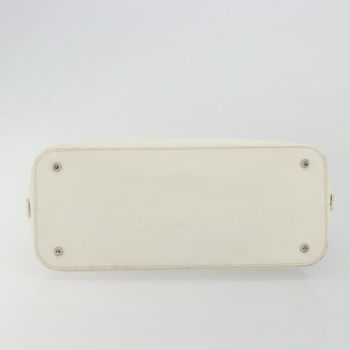 BURBERRY Nova Check Hand Bag Canvas Beige Silver Auth 187825A