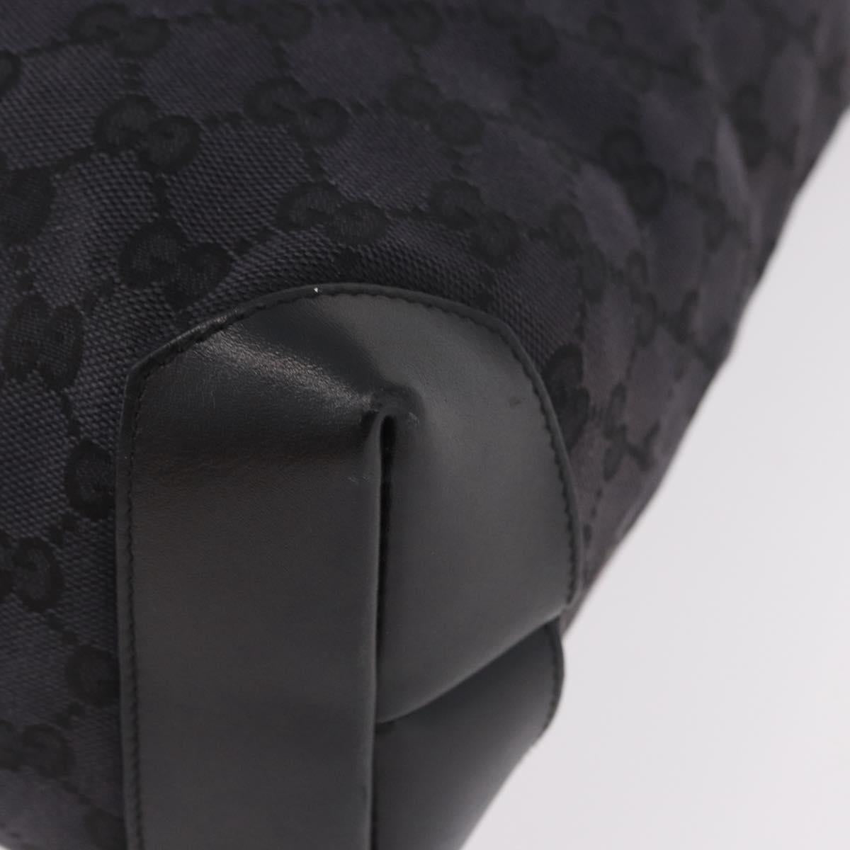 GUCCI GG Canvas Sherry Line Tote Bag Black Silver 019 0401 Auth 187830A
