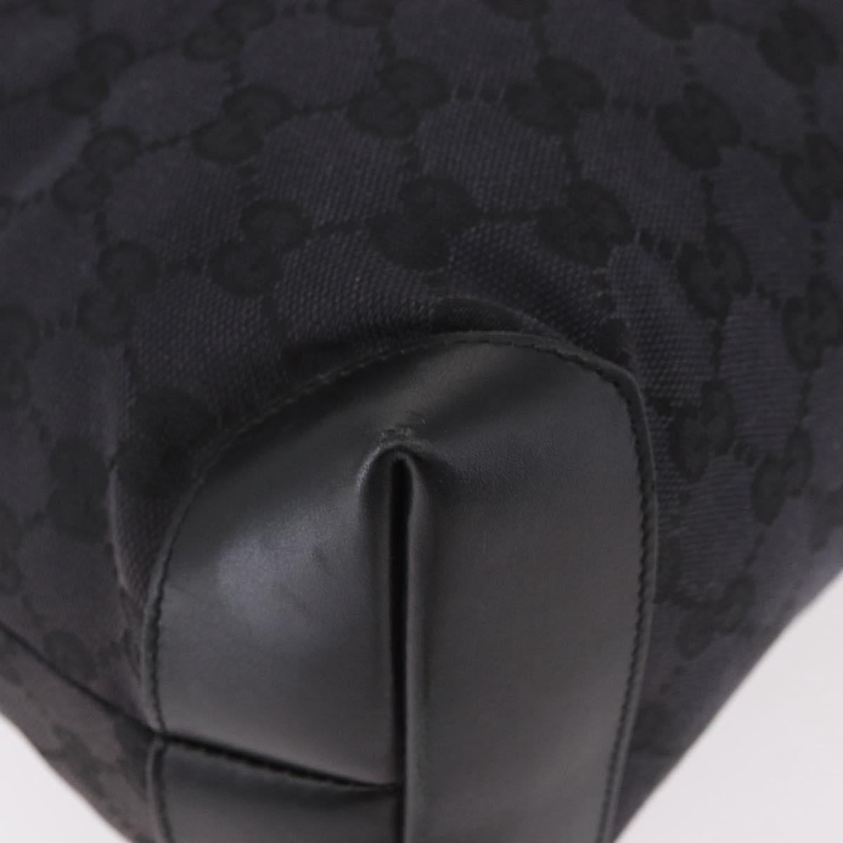 GUCCI GG Canvas Sherry Line Tote Bag Black Silver 019 0401 Auth 187830A