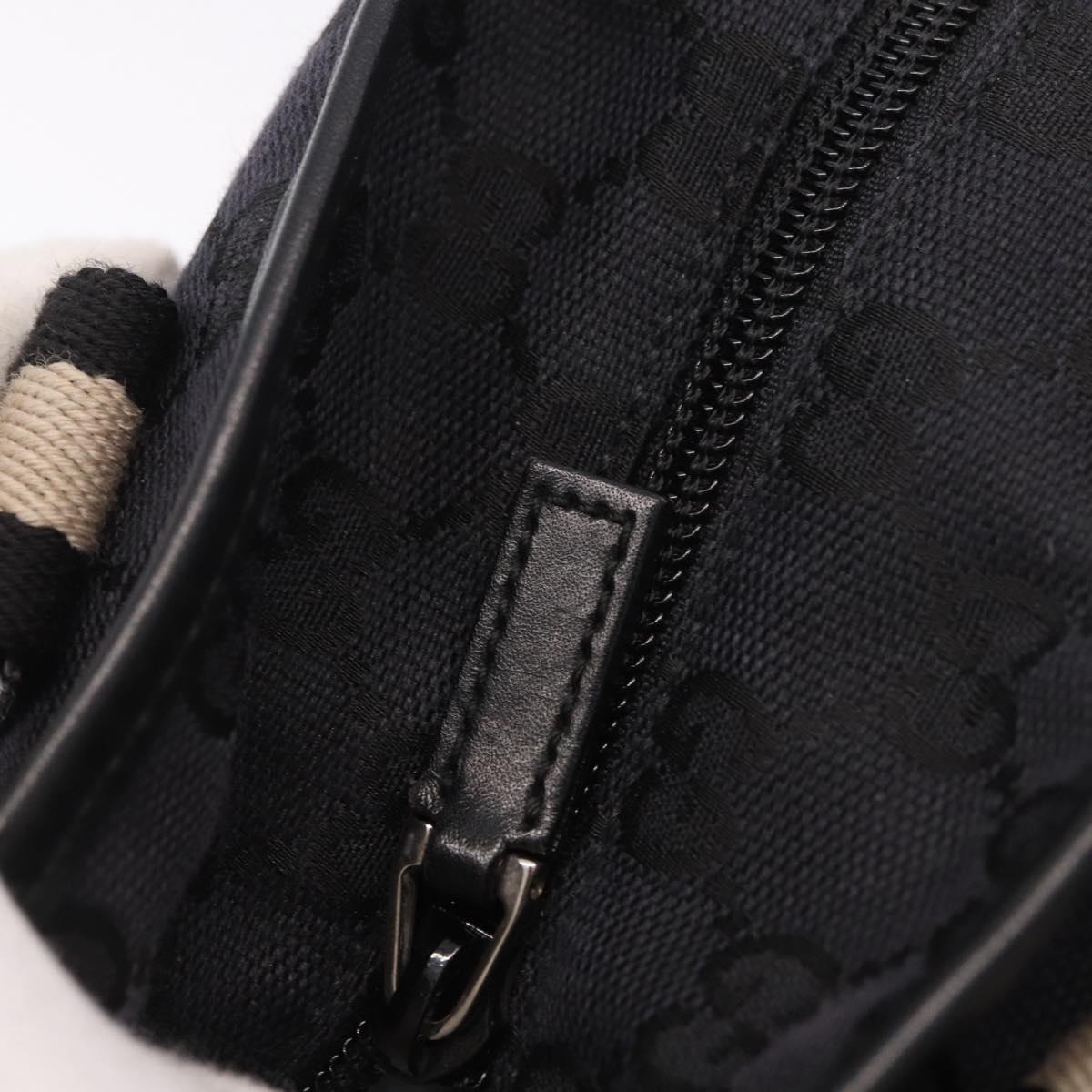 GUCCI GG Canvas Sherry Line Tote Bag Black Silver 019 0401 Auth 187830A