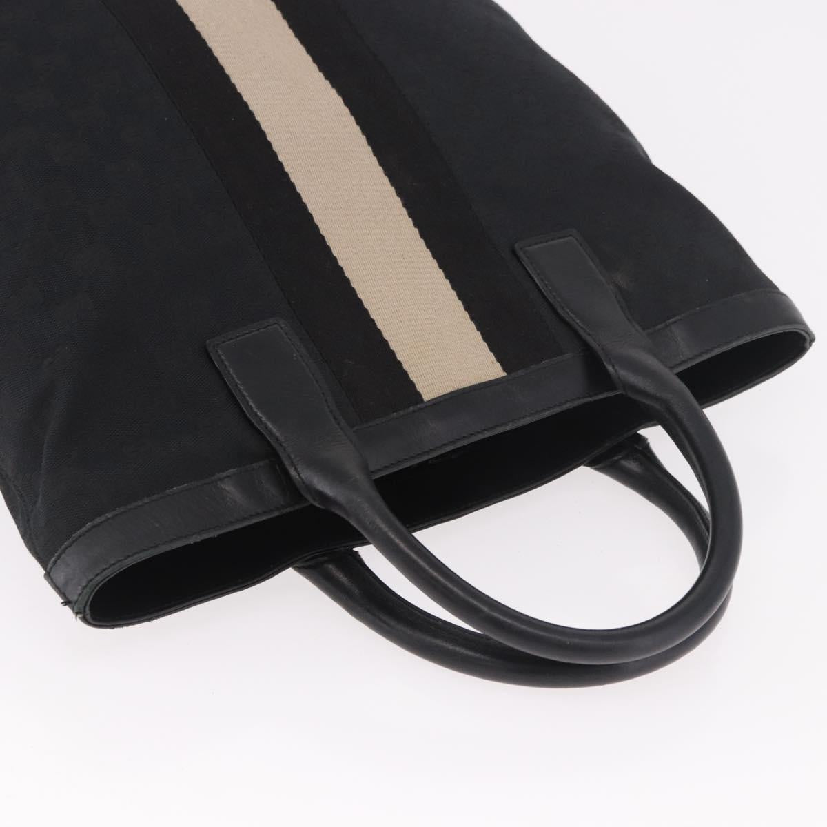 GUCCI GG Canvas Sherry Line Tote Bag Black 002 1098 Auth 187831