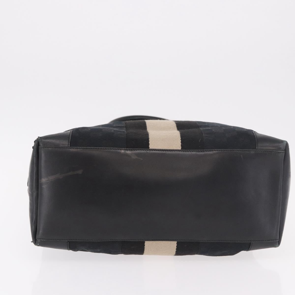 GUCCI GG Canvas Sherry Line Tote Bag Black 002 1098 Auth 187831