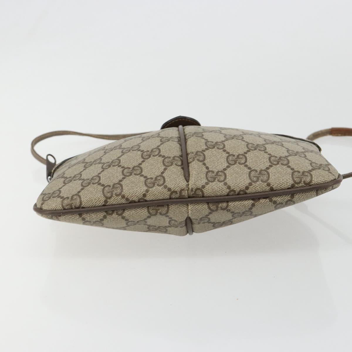 GUCCI GG Supreme Web Sherry Line Bag PVC Beige Gold 904 02 047 Auth 187832