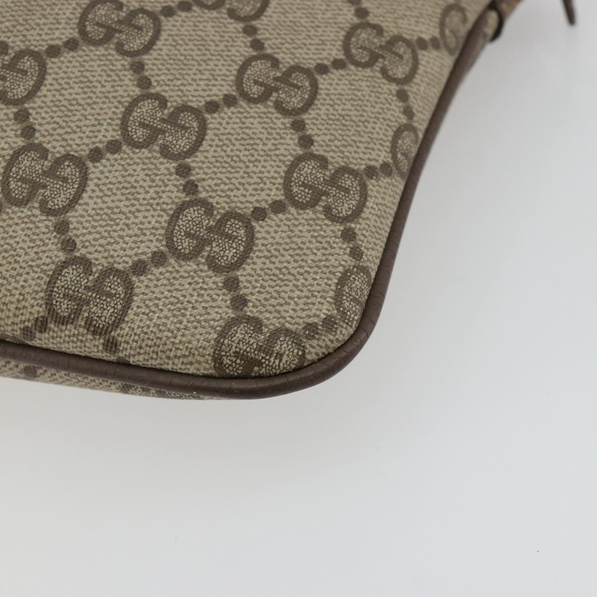 GUCCI GG Supreme Web Sherry Line Bag PVC Beige Gold 904 02 047 Auth 187832