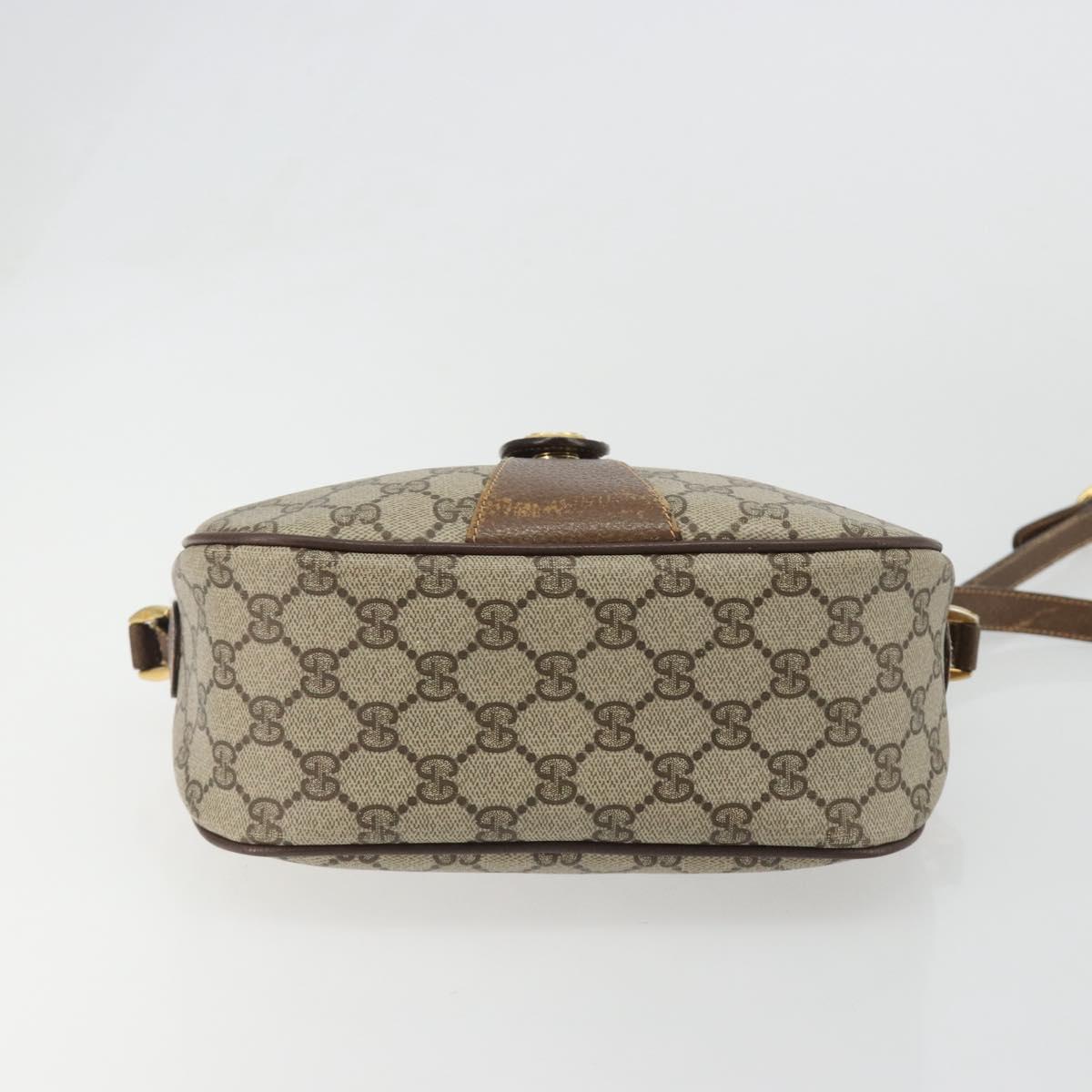 GUCCI GG Supreme Web Sherry Line Bag PVC Beige Gold 89 02 032 Auth 187833