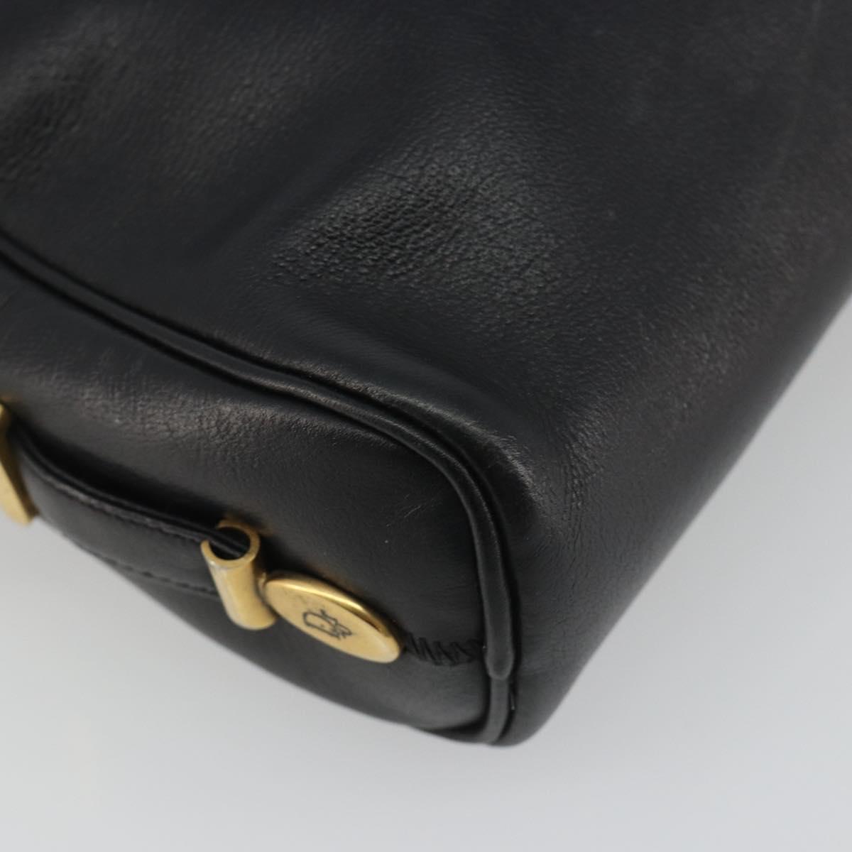 Christian Dior Shoulder Bag Leather Black Gold Auth 187835