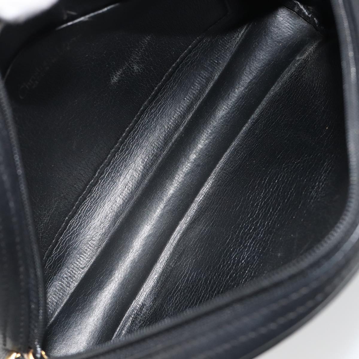 Christian Dior Shoulder Bag Leather Black Gold Auth 187835