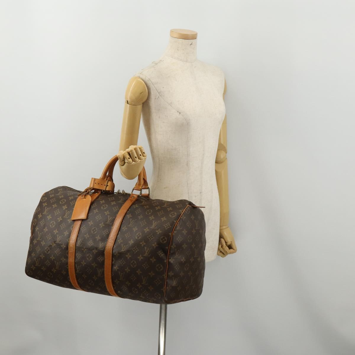 LOUIS VUITTON Monogram Keepall 50 Boston Bag M41426 LV Auth 187836A