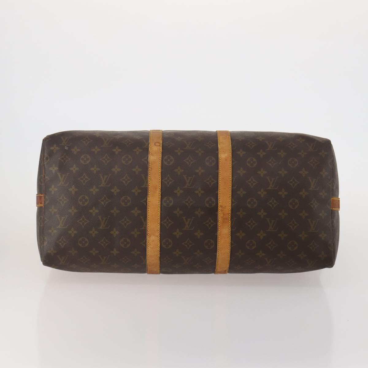 LOUIS VUITTON Monogram Keepall Bandouliere 55 Boston Bag M41414 LV Auth 187837