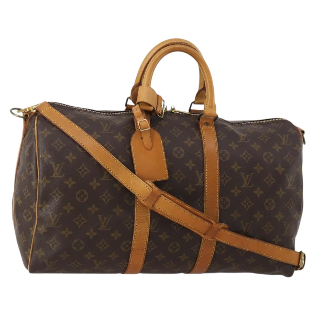 LOUIS VUITTON Monogram Keepall Bandouliere 45 Boston Bag M41418 LV Auth 187838