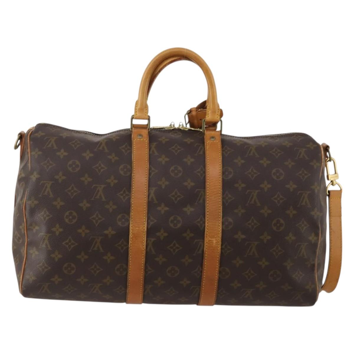 LOUIS VUITTON Monogram Keepall Bandouliere 45 Boston Bag M41418 LV Auth 187838