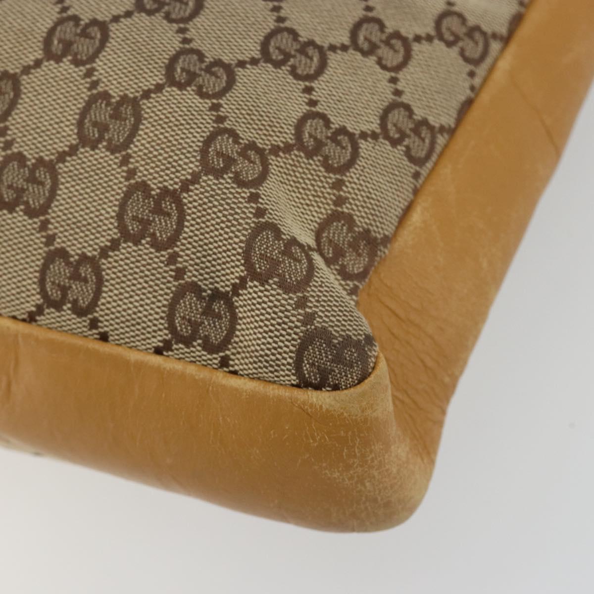 GUCCI GG Canvas Sherry Line Jackie Shoulder Bag Beige Gold 001 4094 Auth 187848