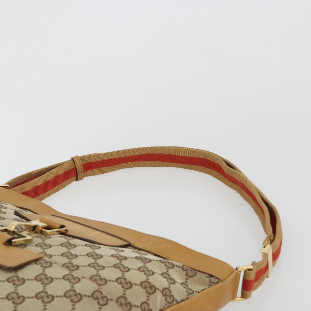 GUCCI GG Canvas Sherry Line Jackie Shoulder Bag Beige Gold 001 4094 Auth 187848