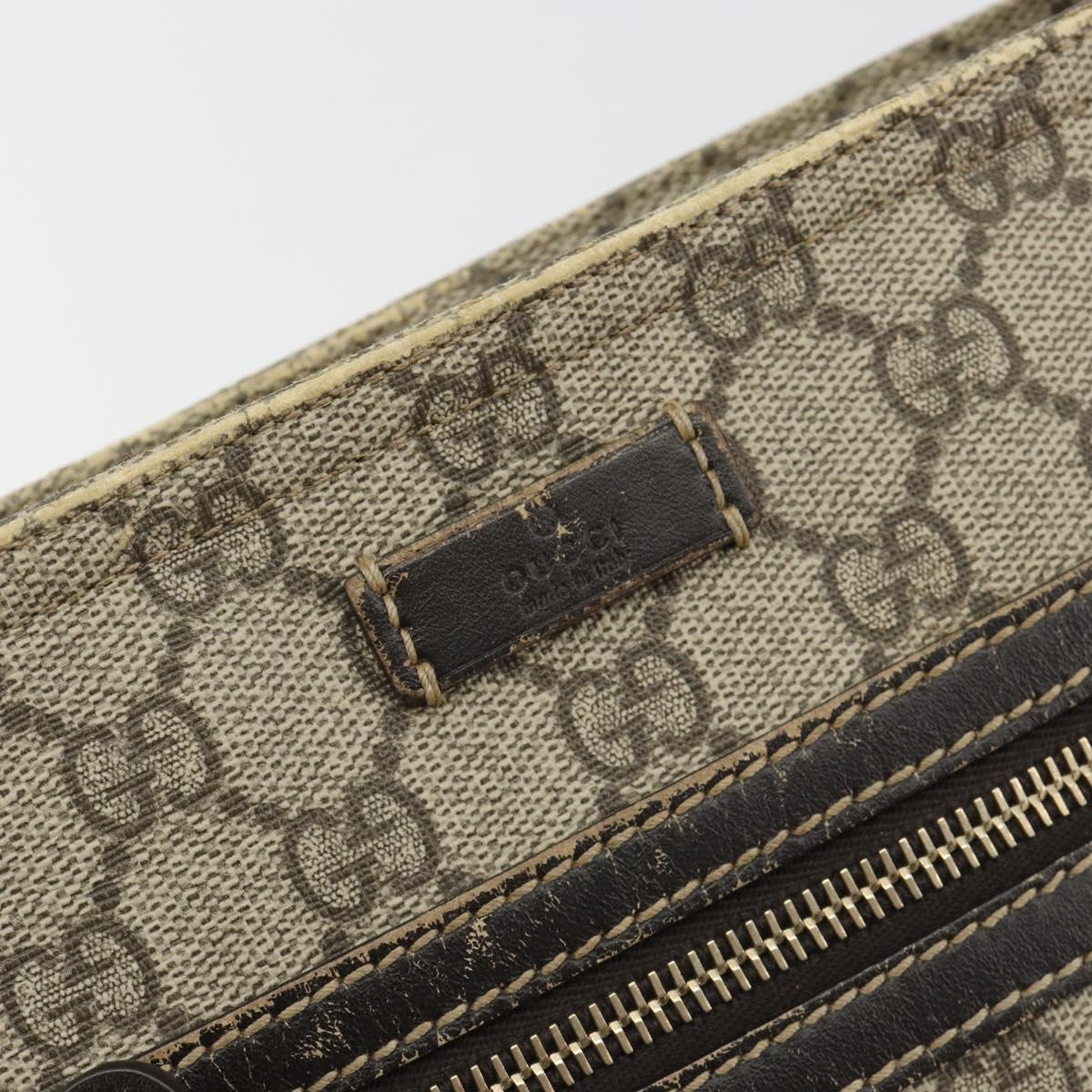 GUCCI GG Supreme Shoulder Bag PVC Beige Gold 295257 Auth 187850