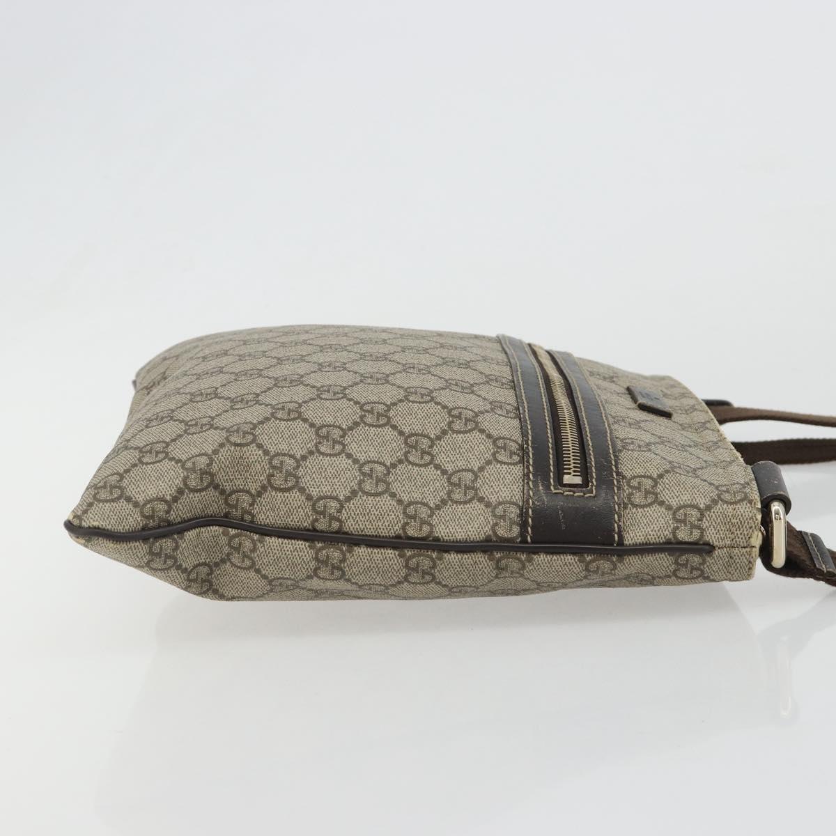 GUCCI GG Supreme Shoulder Bag PVC Beige Gold 295257 Auth 187850