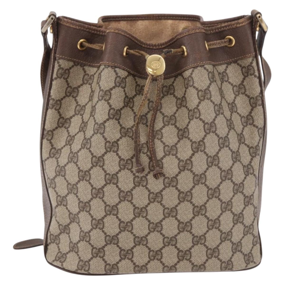 GUCCI GG Supreme Purse Shoulder Bag PVC Beige Gold 001 115 6179 4023 Auth 187851
