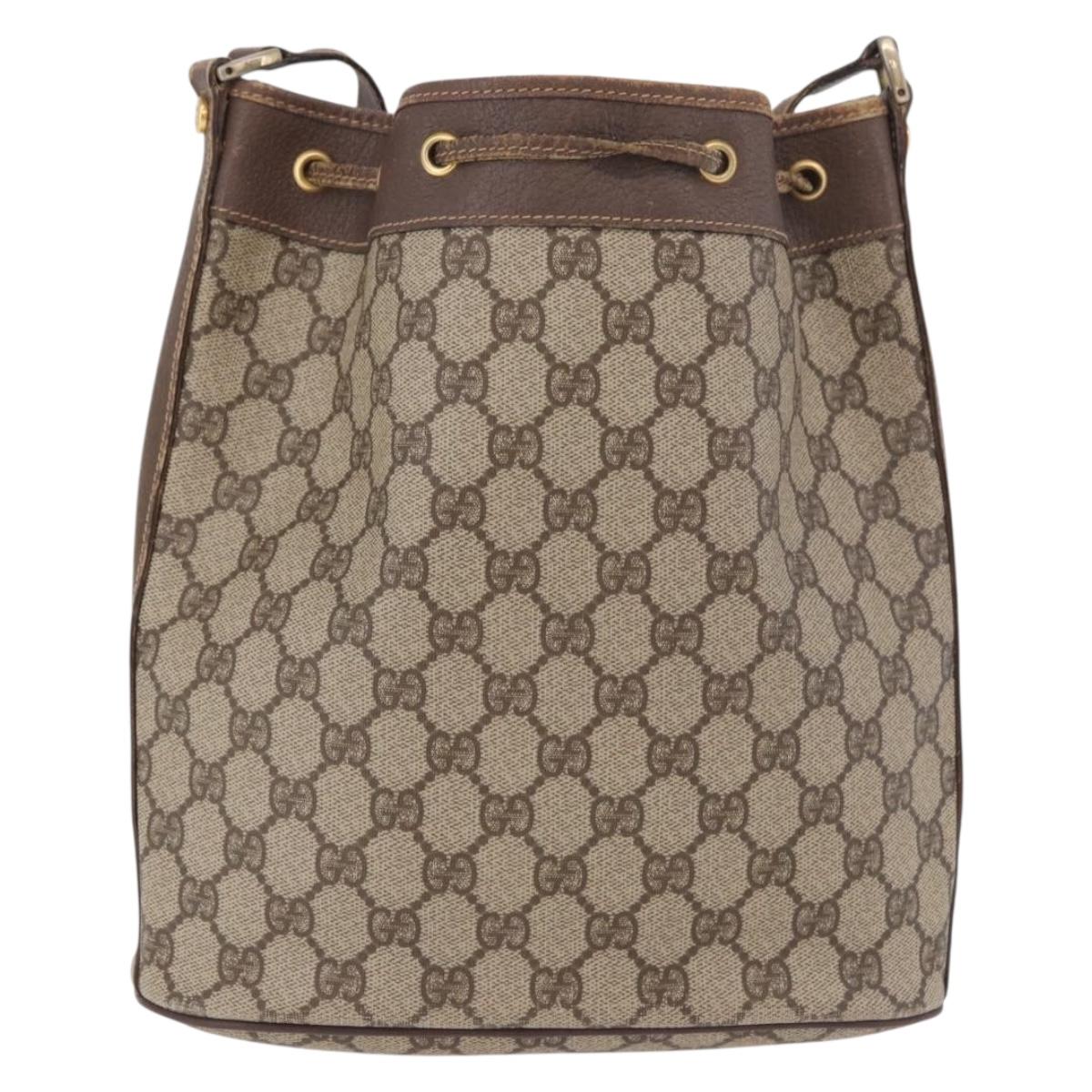 GUCCI GG Supreme Purse Shoulder Bag PVC Beige Gold 001 115 6179 4023 Auth 187851
