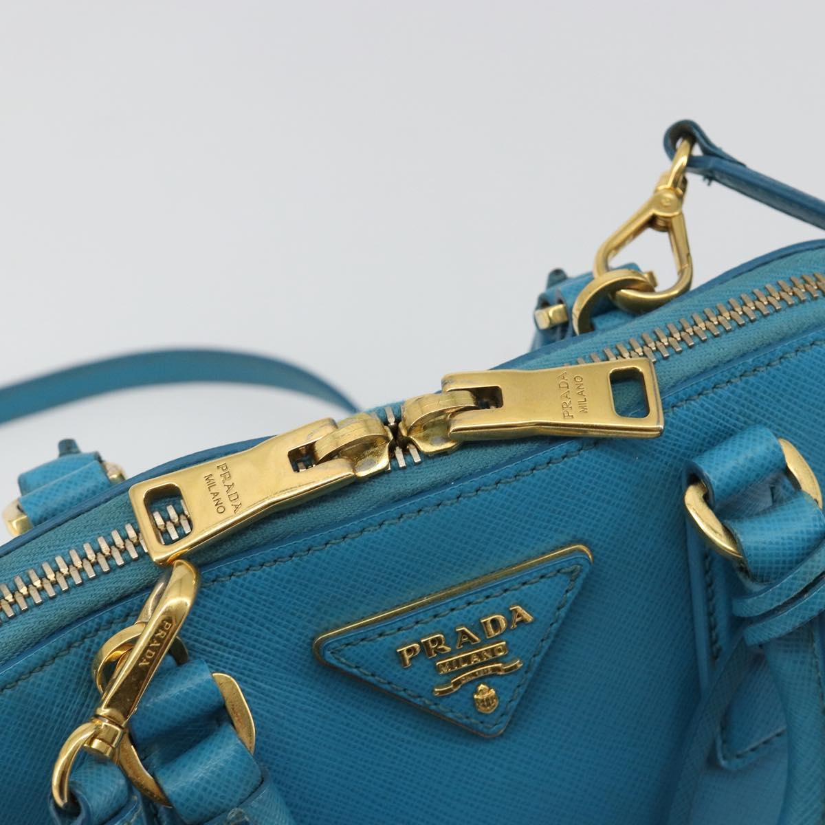 PRADA Hand Bag Saffiano leather 2way Light Blue Auth 187856A