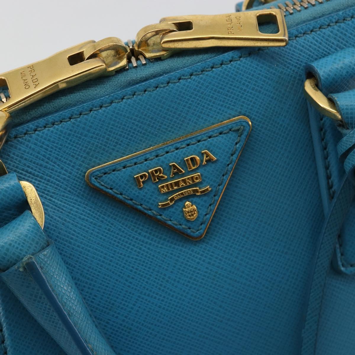 PRADA Hand Bag Saffiano leather 2way Light Blue Auth 187856A