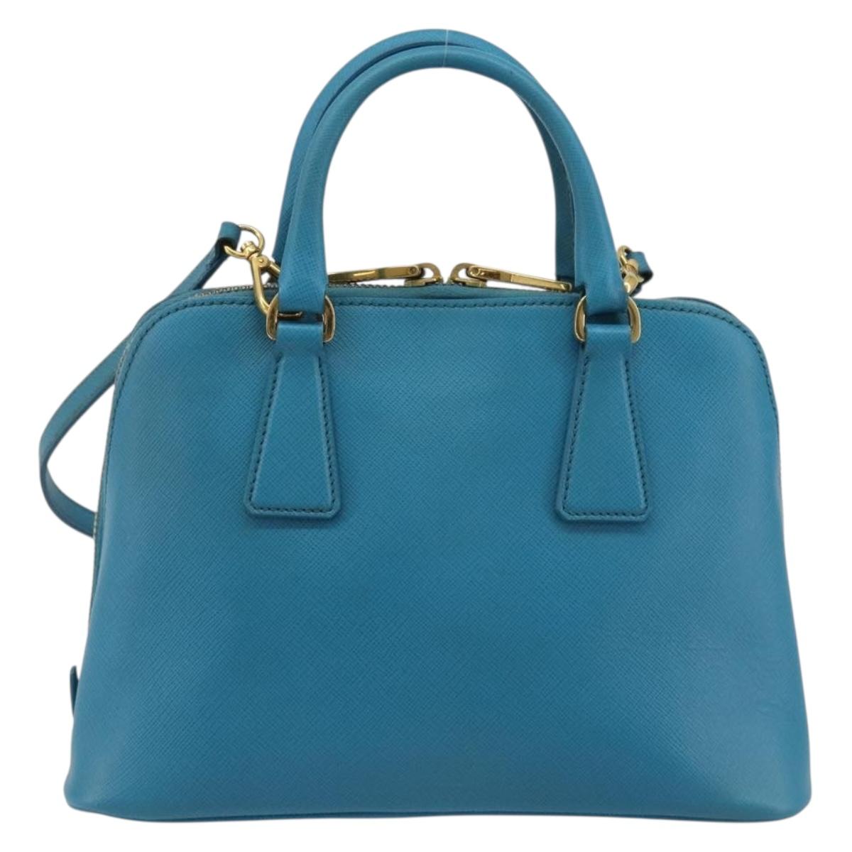 PRADA Hand Bag Saffiano leather 2way Light Blue Auth 187856A
