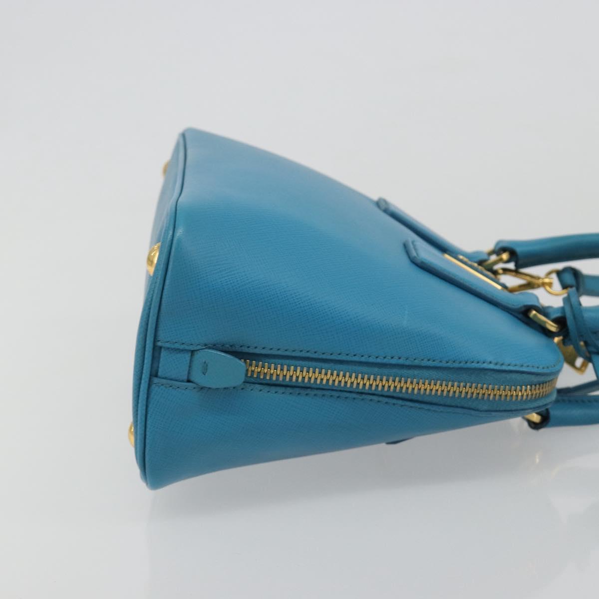 PRADA Hand Bag Saffiano leather 2way Light Blue Auth 187856A