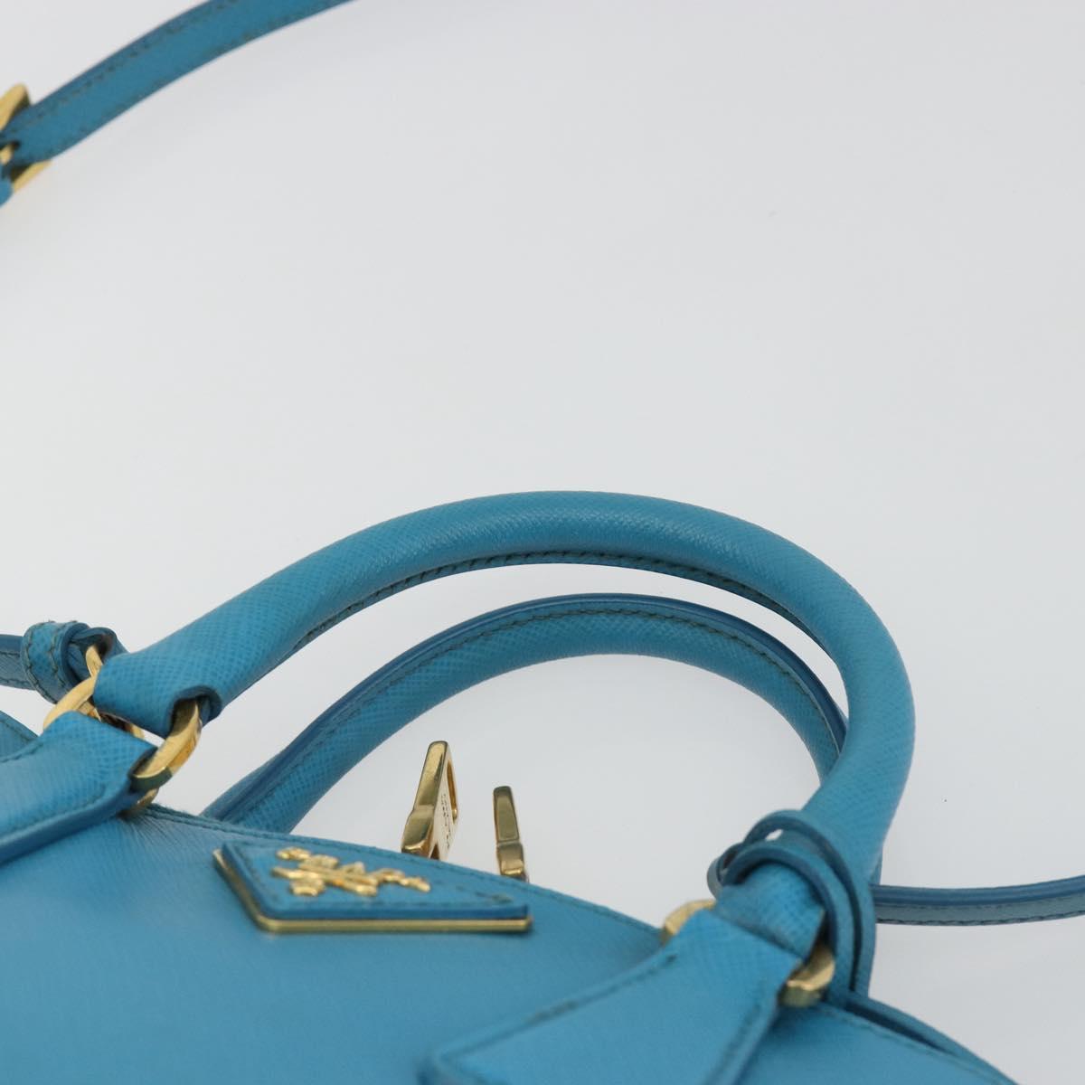 PRADA Hand Bag Saffiano leather 2way Light Blue Auth 187856A
