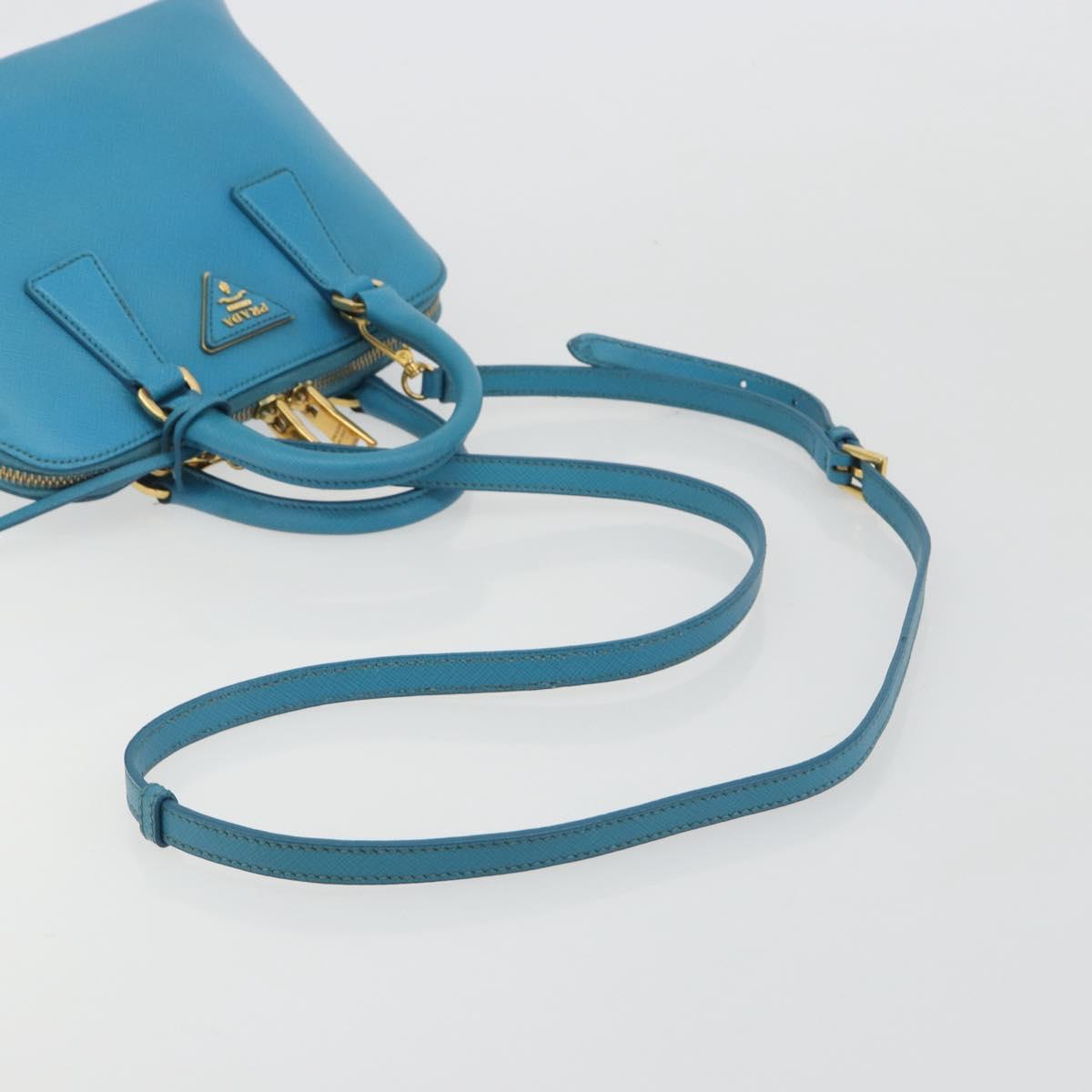 PRADA Hand Bag Saffiano leather 2way Light Blue Auth 187856A