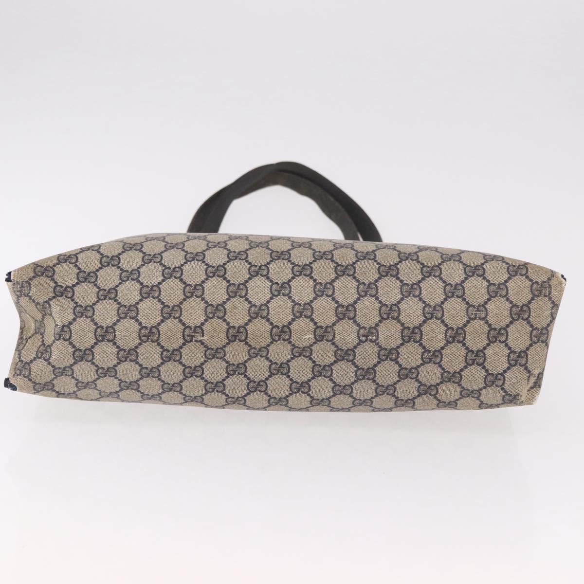 GUCCI GG Supreme Tote Bag PVC Navy Gold 39 02 061 Auth 187860