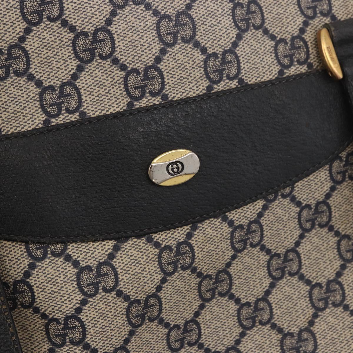 GUCCI GG Supreme Tote Bag PVC Navy Gold 39 02 061 Auth 187860
