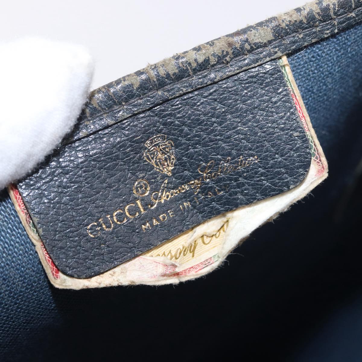 GUCCI GG Supreme Tote Bag PVC Navy Gold 39 02 061 Auth 187860