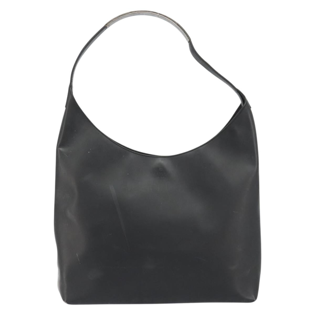 GUCCI Shoulder Bag Leather Black Silver 001 3297 Auth 187862