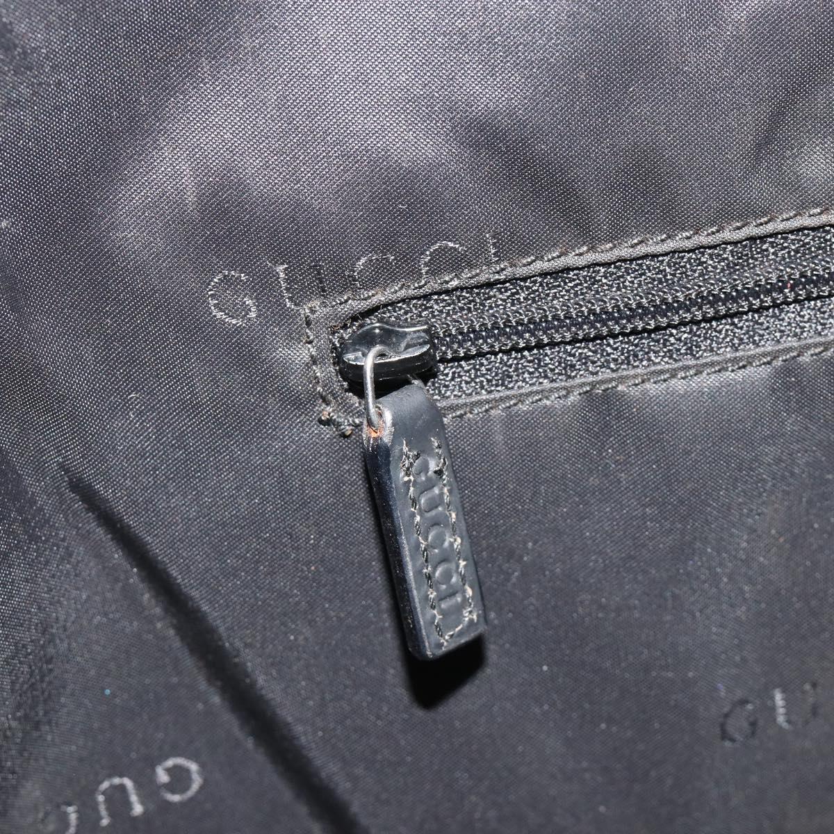 GUCCI Shoulder Bag Leather Black Silver 001 3297 Auth 187862