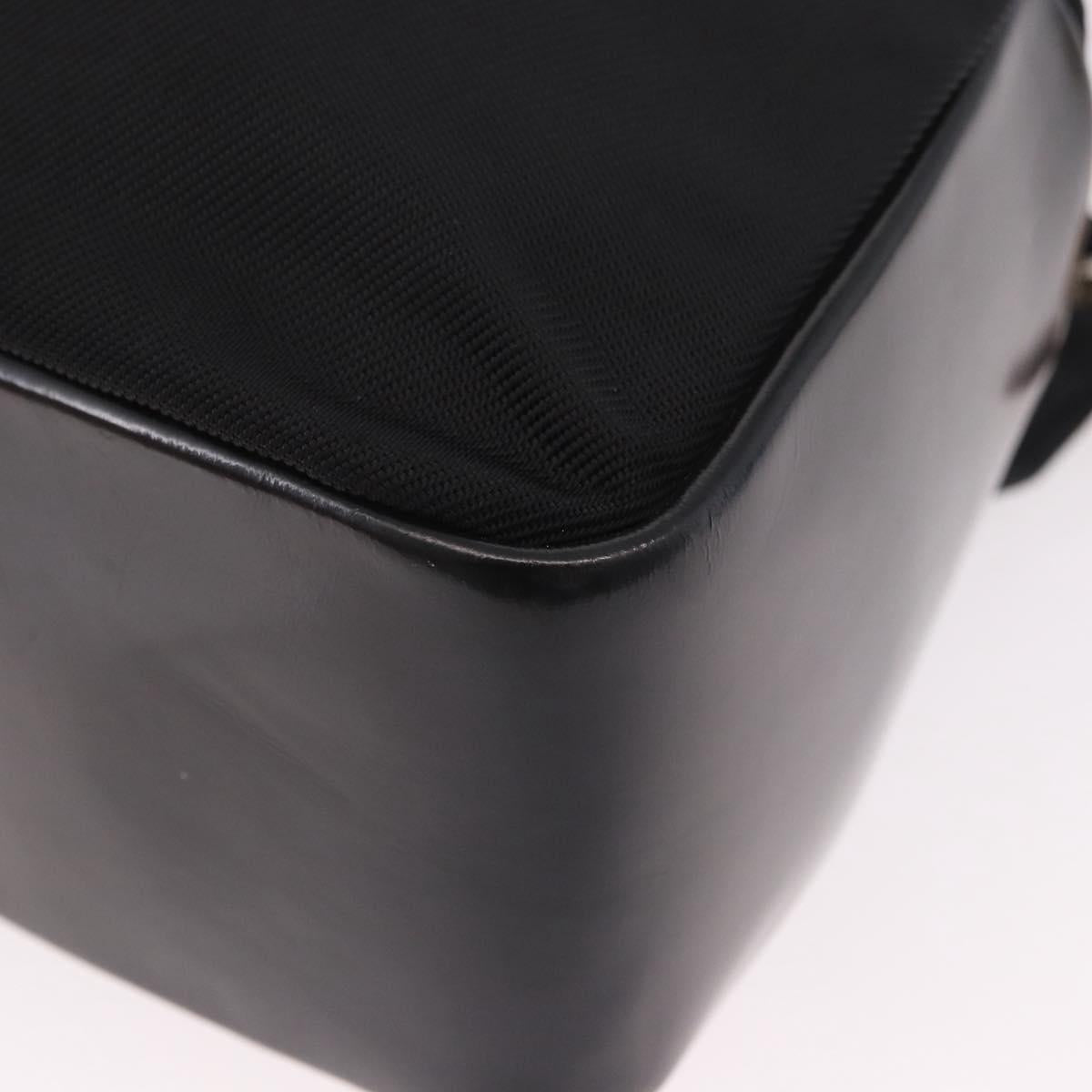 GUCCI Bamboo Tote Bag Canvas Black Silver 000 1014 0575 Auth 187875A