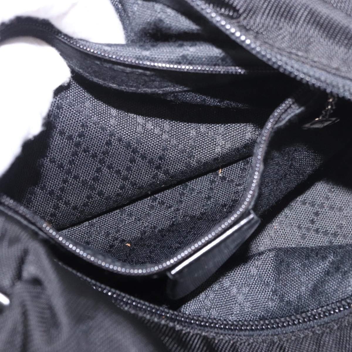 GUCCI Bamboo Tote Bag Canvas Black Silver 000 1014 0575 Auth 187875A