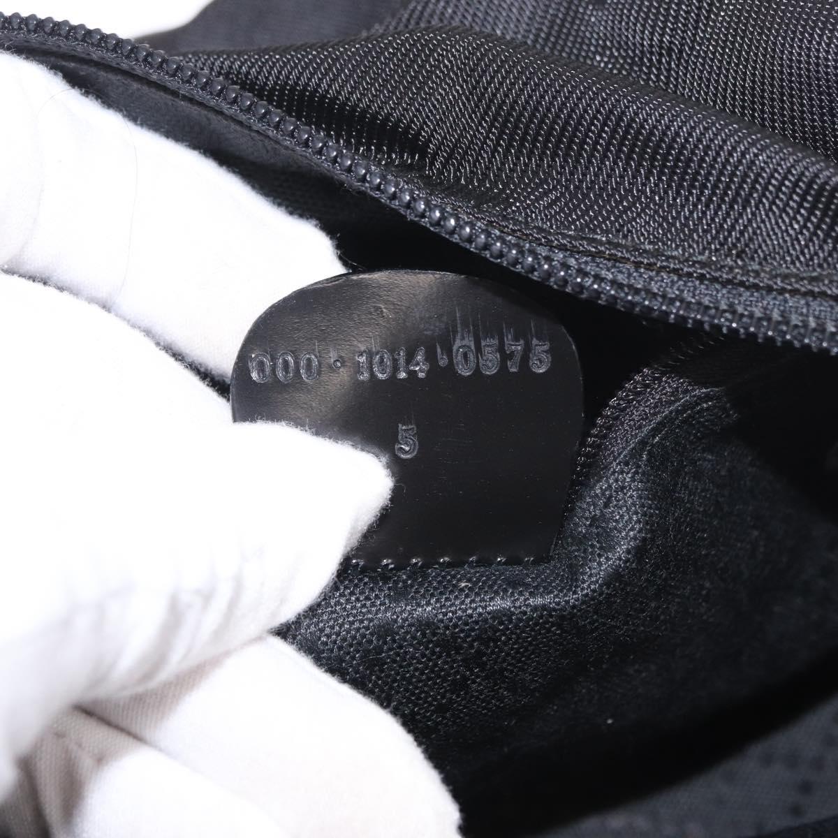 GUCCI Bamboo Tote Bag Canvas Black Silver 000 1014 0575 Auth 187875A