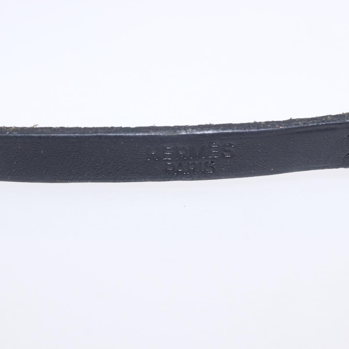 HERMES Appi 3 Bracelet Leather Black Auth 187888