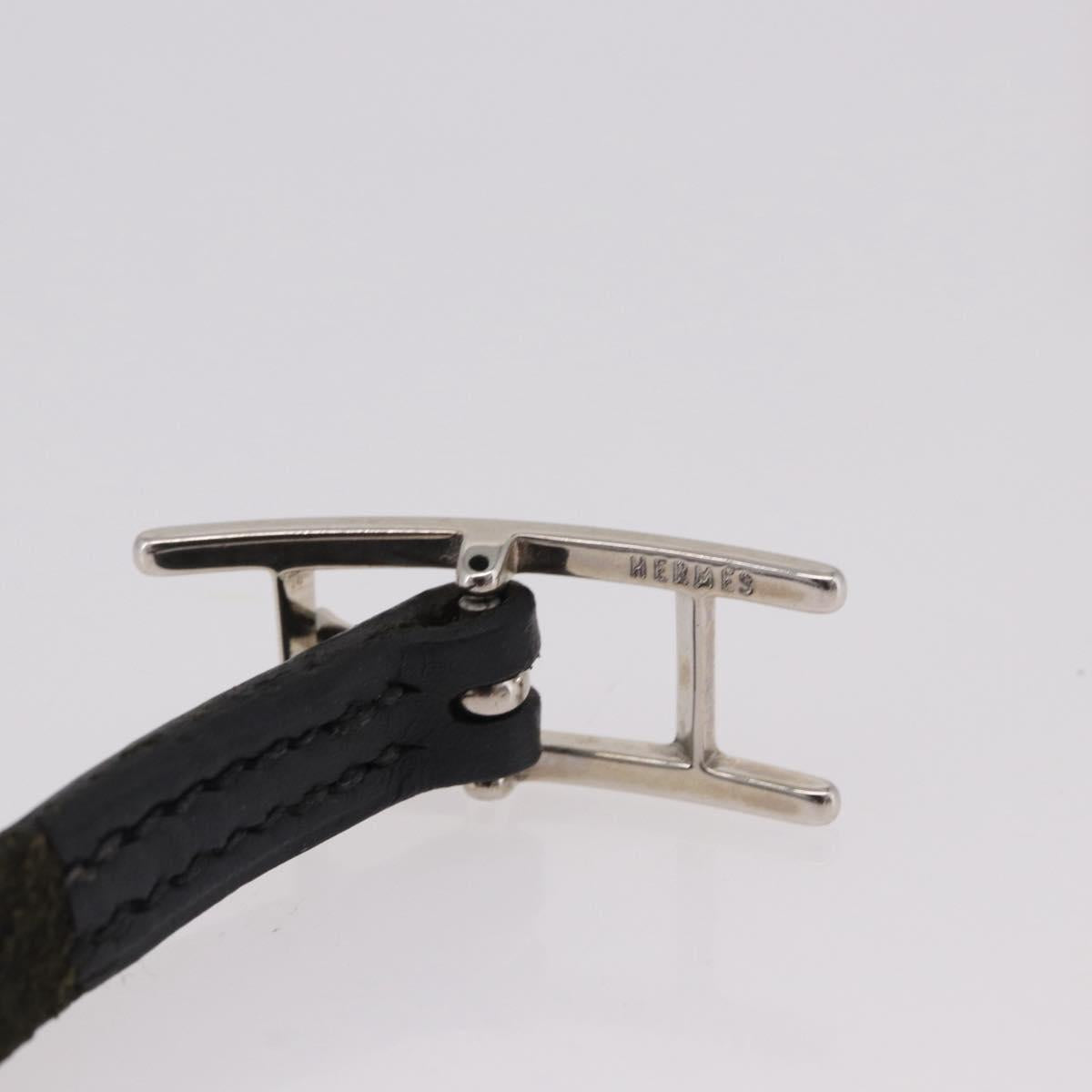 HERMES Appi 3 Bracelet Leather Black Auth 187888