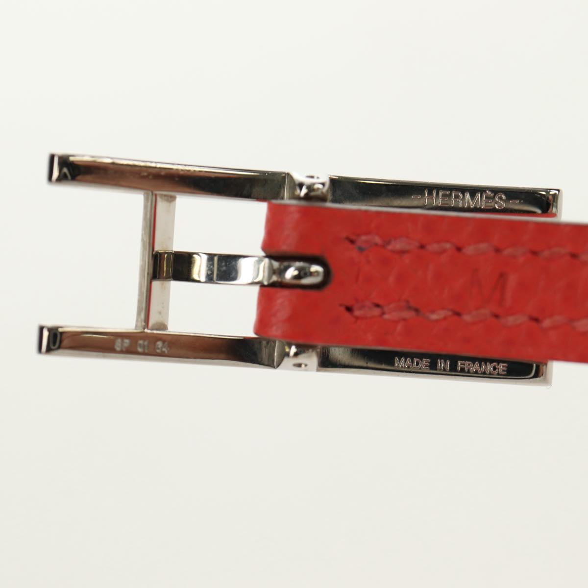 HERMES Appi 3 Bracelet Leather Orange Auth 187889M