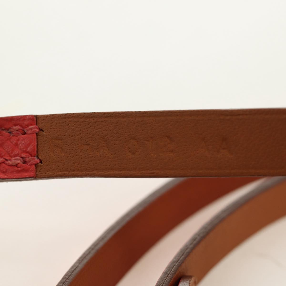 HERMES Appi 3 Bracelet Leather Orange Auth 187889M