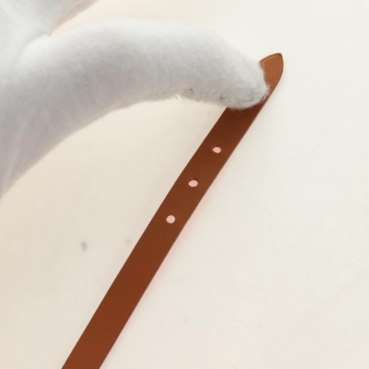 HERMES Appi 3 Bracelet Leather Orange Auth 187889M